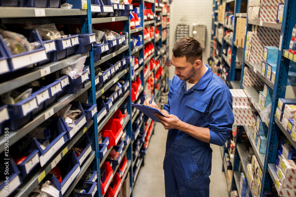 man doing supply inventory